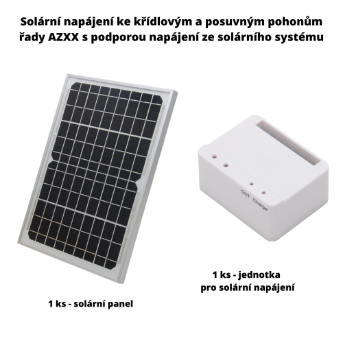 AGSOL - solární napájení ke křídlovým a posuvným pohonům řady AZXX s podporou napájení ze solárního systému, dodávka včetně boxu s 2 ks akumulátorů 18 Ah